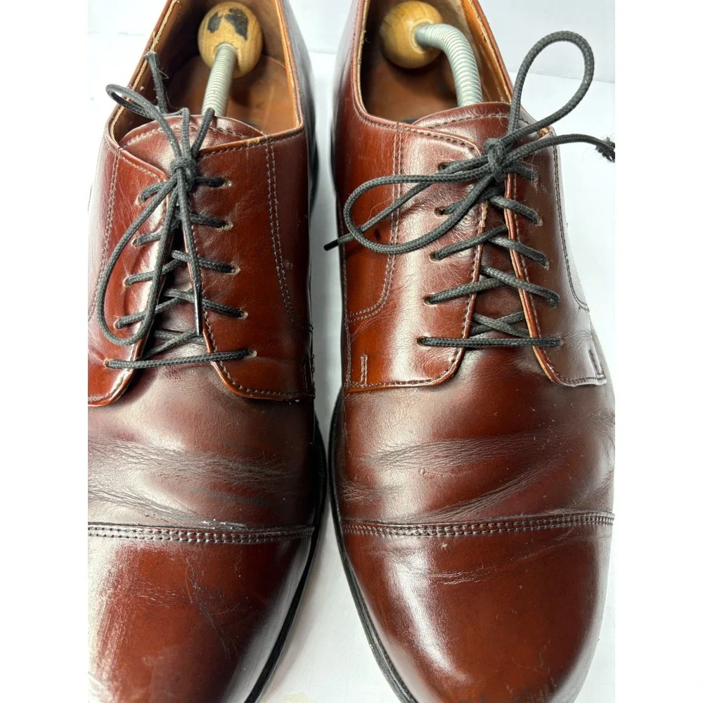 Bostonian Classics Mens 11 W Burgundy Leather Cap Toe Oxford Dress‎ Shoes 20392